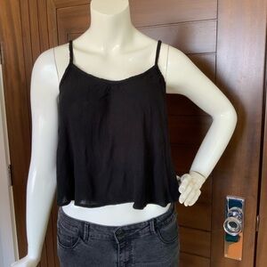 MOSSIMO Black Rayon Cropped Style Top, Sz M